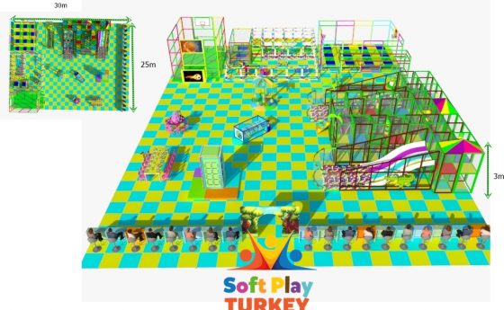 30×25 Aire de jeux intérieur, trampoline, jeux intérieur
